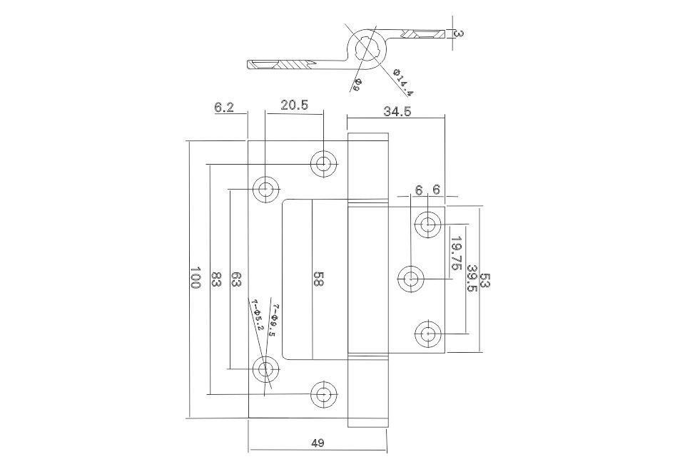 aluminum hinges sizes